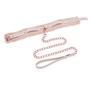 S&M Peaches ‘n CreaMe Fur Collar & Leash – Cream (1)
