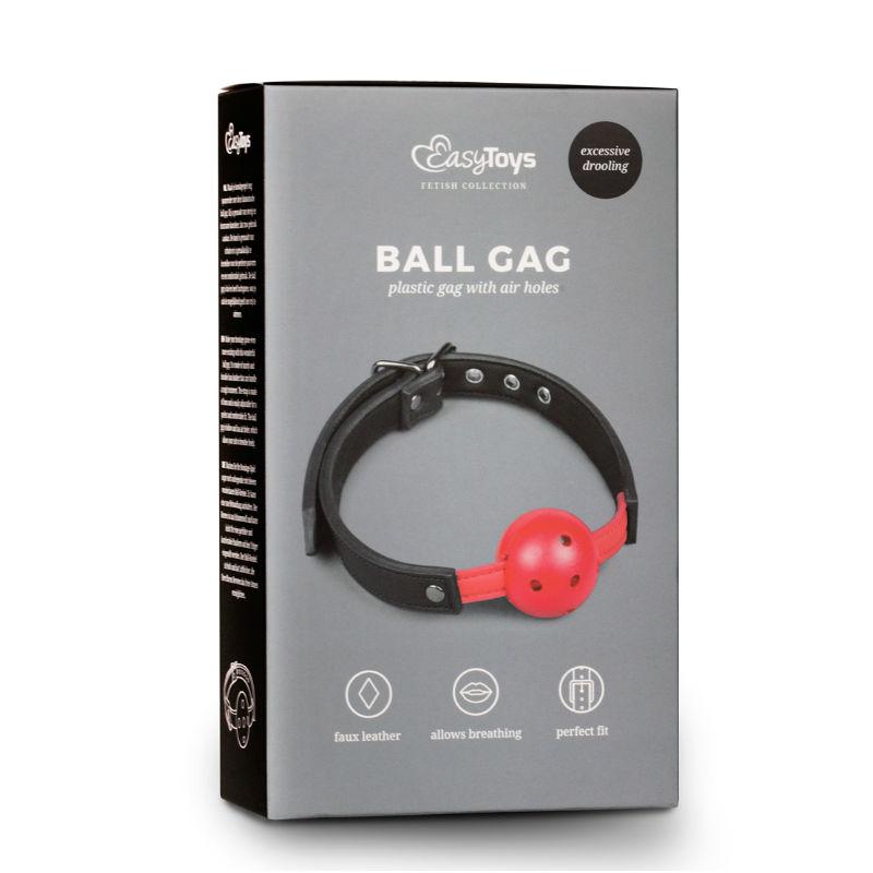 Ball Gag Red With Holes - Gag Ball Easytoys