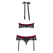 Rossita set 3 pezzi - Completini Intimi Obsessive