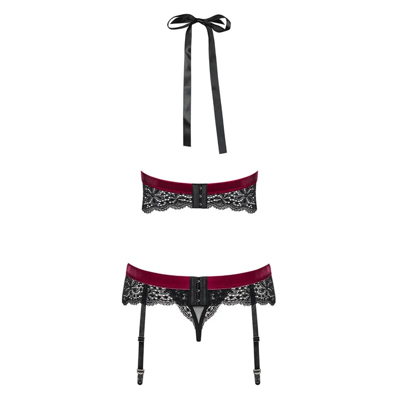 Rossita set 3 pezzi - Completini Intimi Obsessive