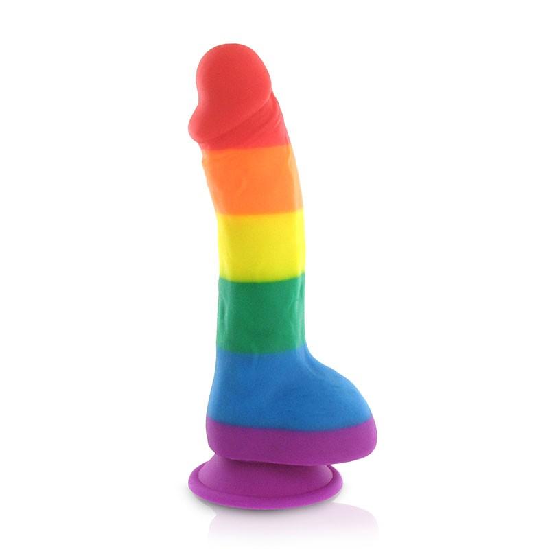Rainbow Dildo With Balls - Dildo Classico Pride Dildo