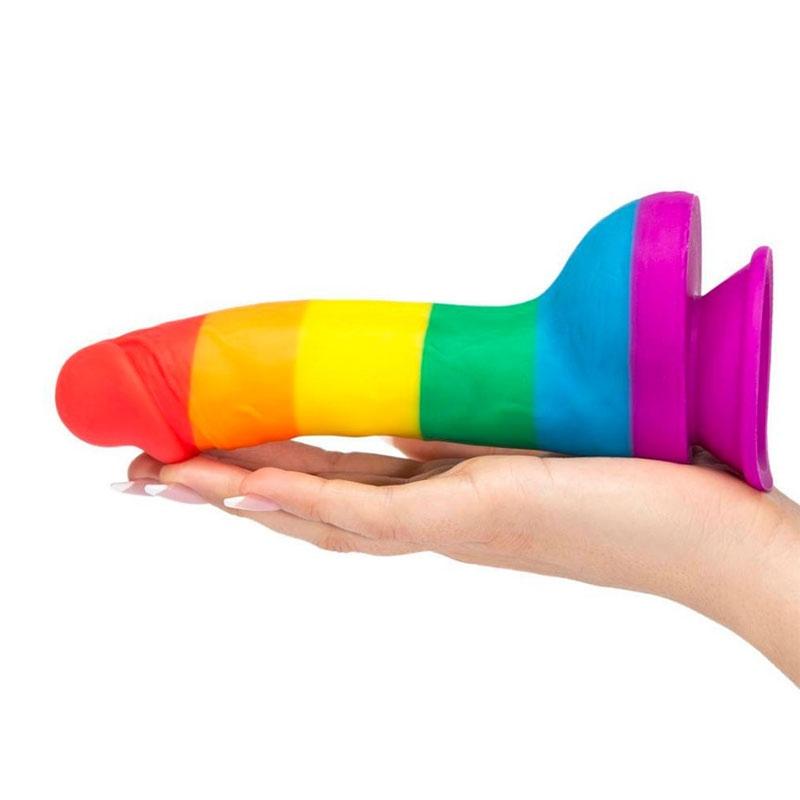 Rainbow Dildo With Balls - Dildo Classico Pride Dildo